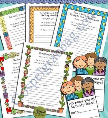 Activity Days Goal - Prepare for Young Women: 1-5 Planners