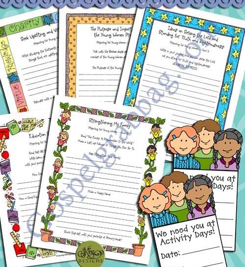 Activity Days Goal - Prepare for Young Women: 1-5 Planners