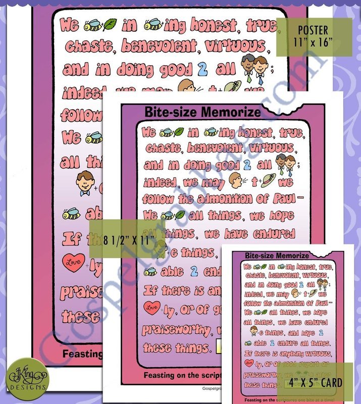 Scripture Poster: Articles of Faith 13 (Rebus)