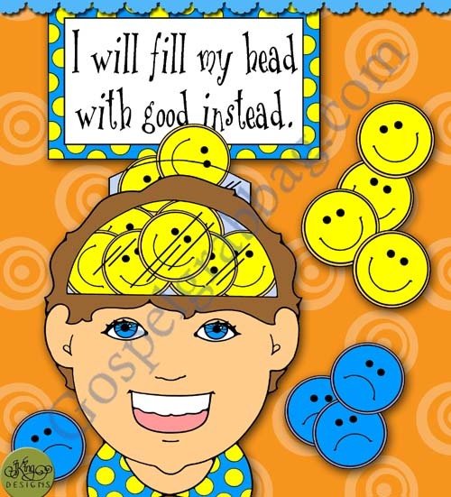 My Body Is a Temple: &quot;I will fill my head with good instead.&quot; Keep Thoughts Pure (happy head brainstorm)