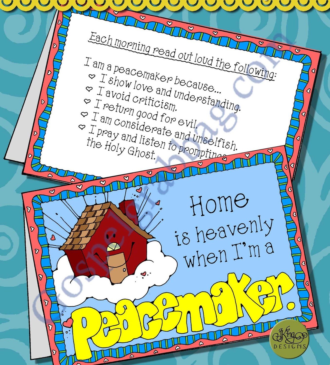 Home is Heavenly peacemaker tent card