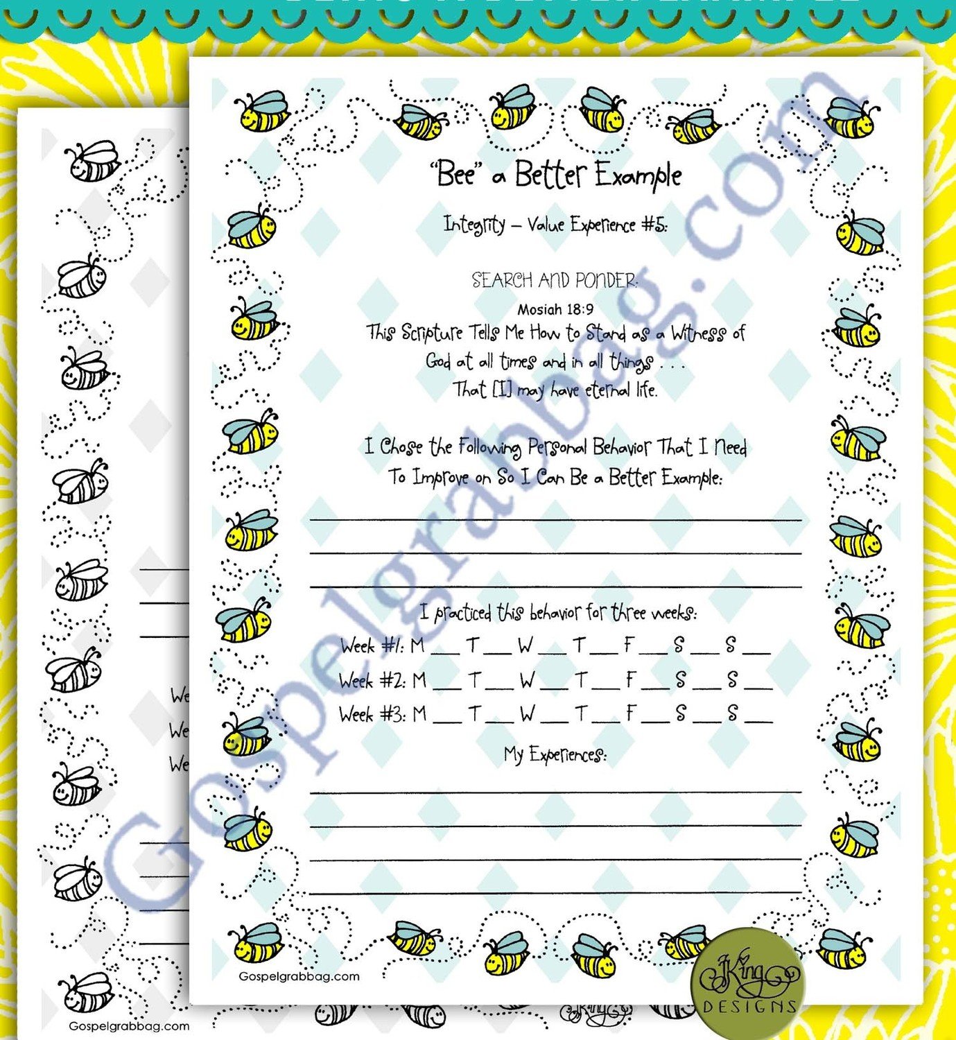 Integrity 5 Personal Progress: &quot;Bee&quot; a Better Example
