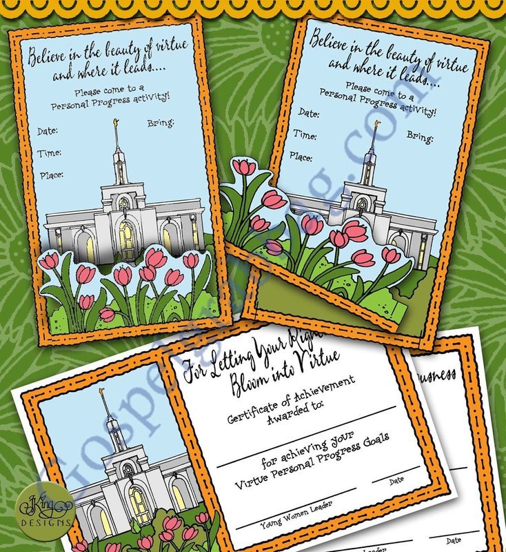 Virtue Personal Progress: Invitation and Certificate