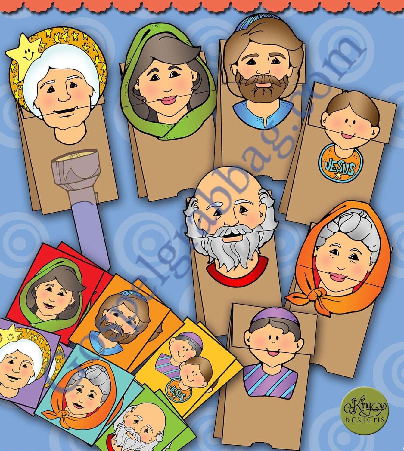 Angel Tells of Two Births: John &amp; Jesus puppet story and match game