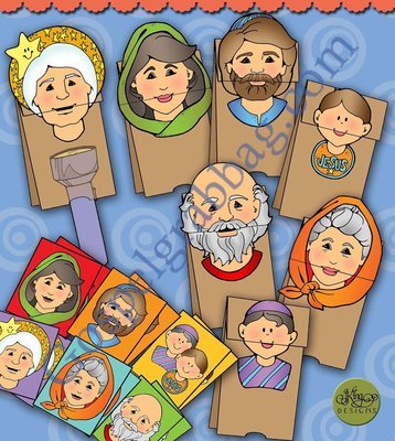 Angel Tells of Two Births: John &amp; Jesus puppet story and match game