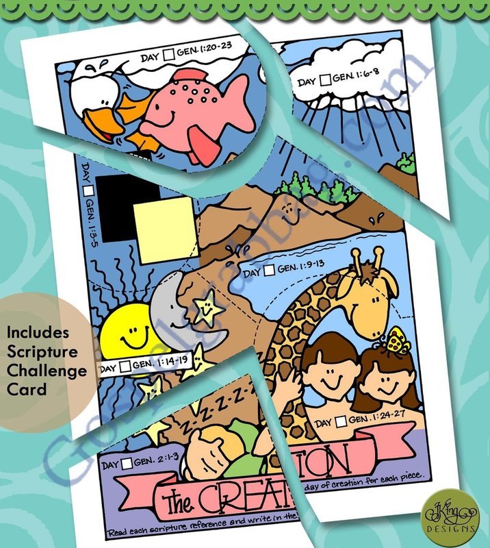 Days 1-7 Creation Scripture Puzzle