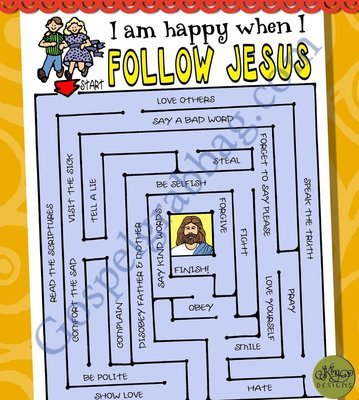 I Am Happy When I Follow Jesus decision maze