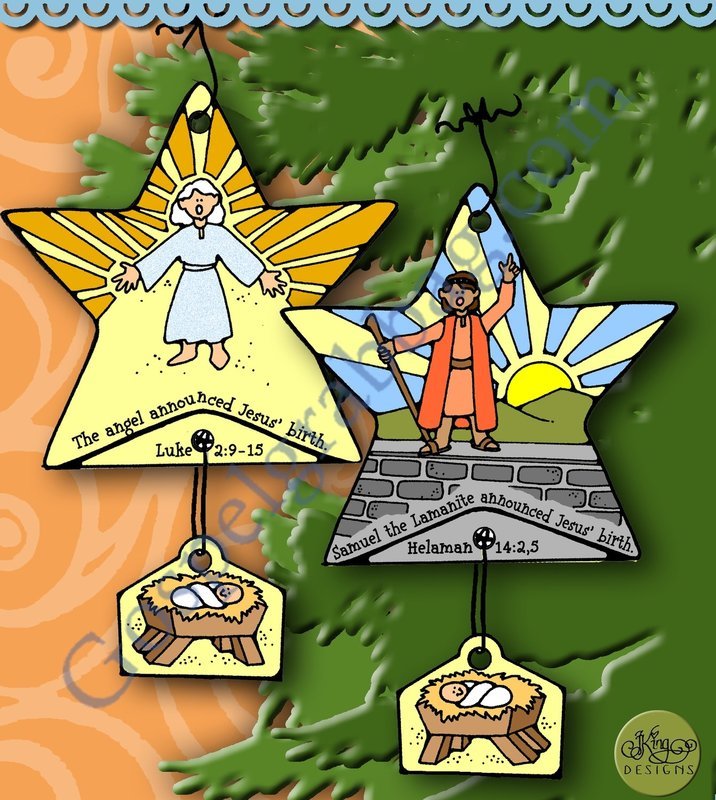 Angel &amp; Samuel the Lamanite tell of the birth of Jesus (ornament)