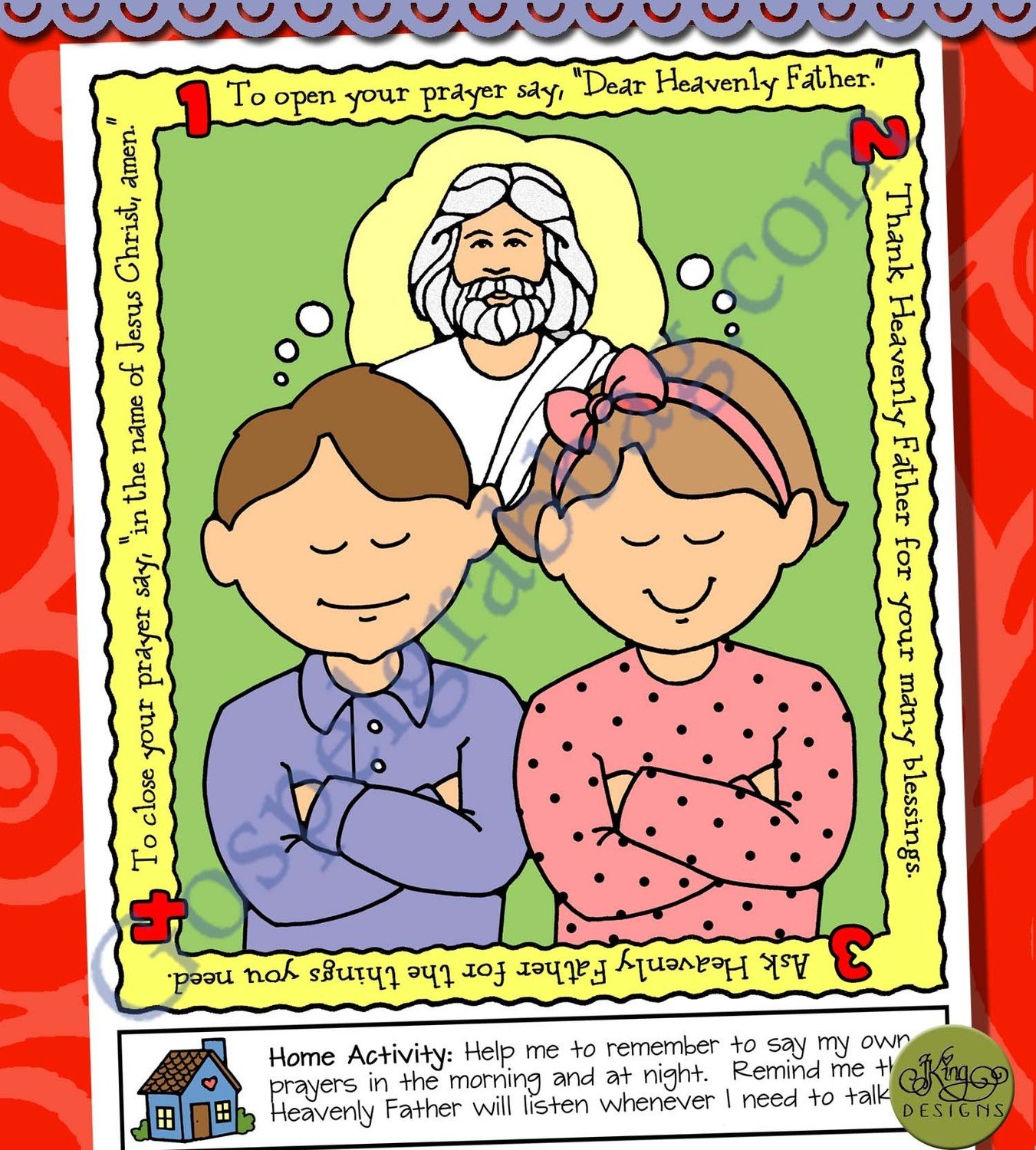 Steps to Prayer poster or color page
