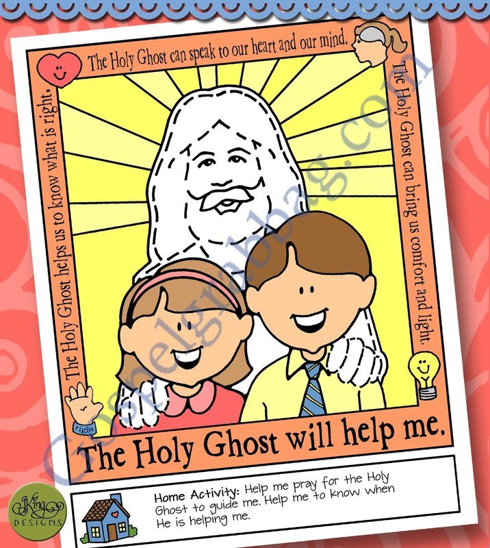 The Holy Ghost Will Help Me poster and coloring page