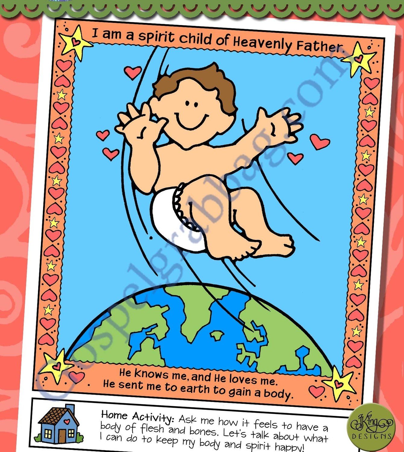 I Am a Spirit Child of Heavenly Father poster or coloring page