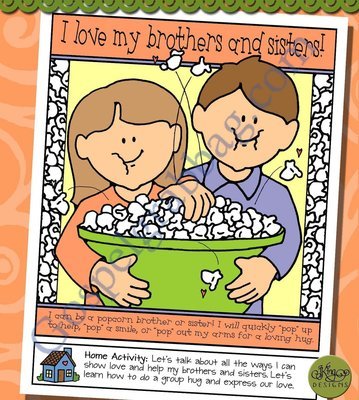 I love my brothers and sisters! poster or coloring page (Lesson 5)