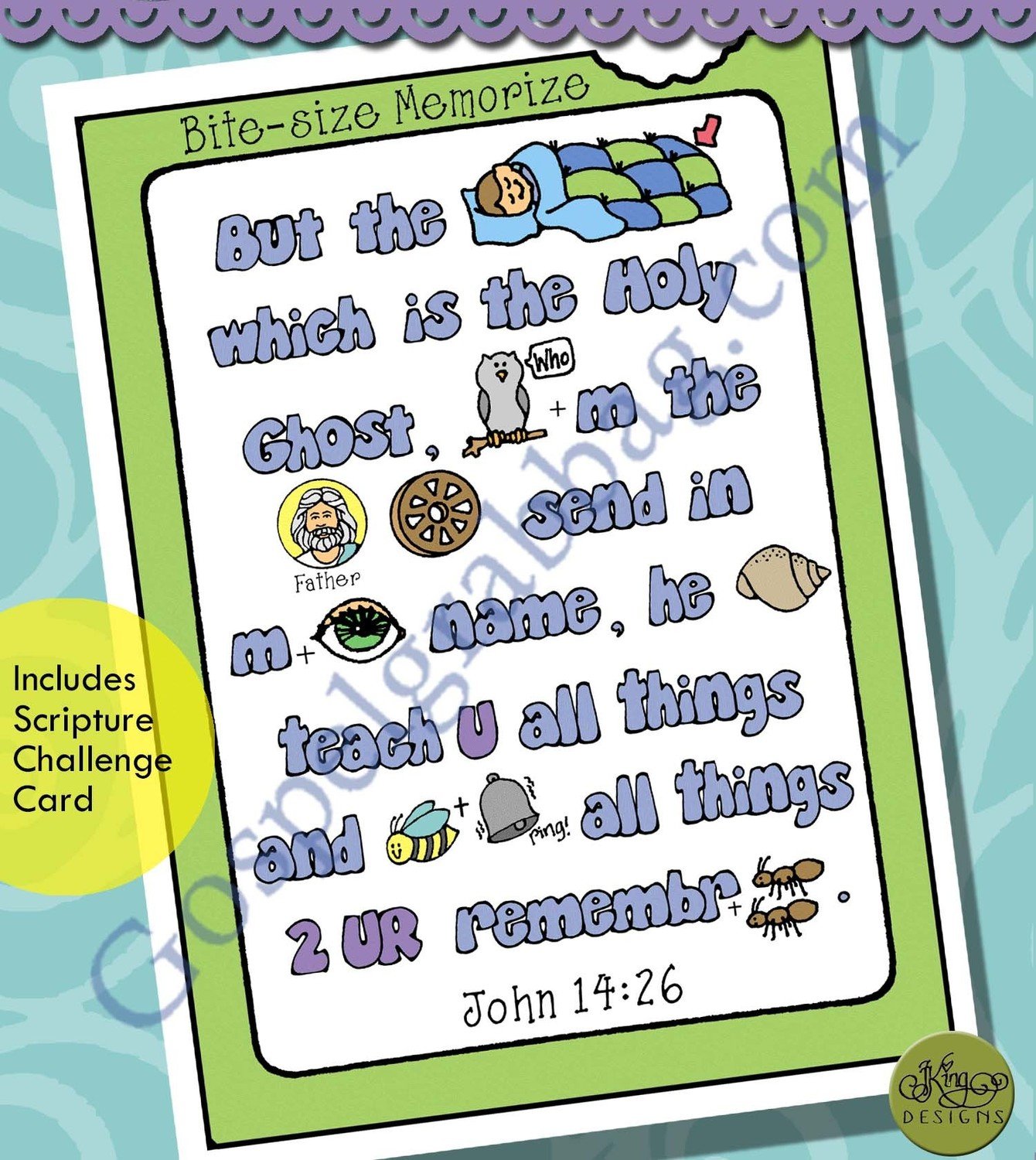 Holy Ghost Will Guide and Teach Me - John 14:26 rebus