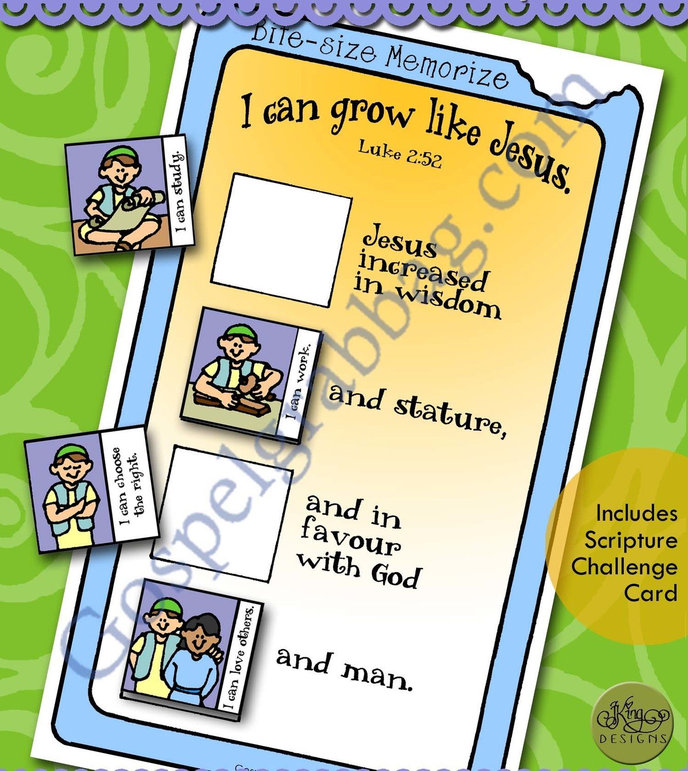 Luke 2:52 Becoming Like Jesus sticker poster