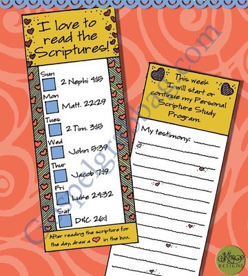 I Love to Read the Scriptures bookmark and testimony journal