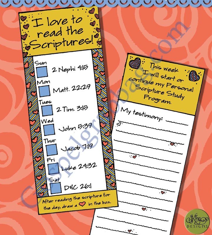 I Love to Read the Scriptures bookmark and testimony journal