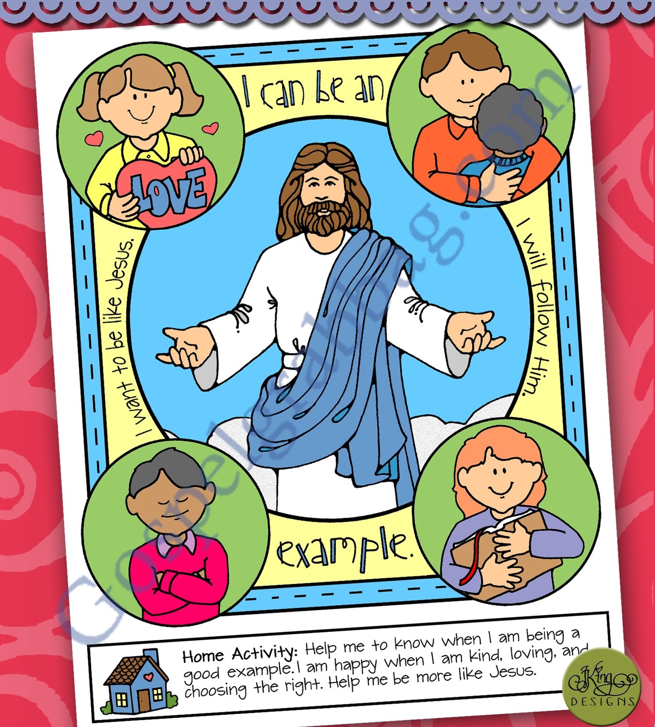 I Can Be an Example poster or coloring page