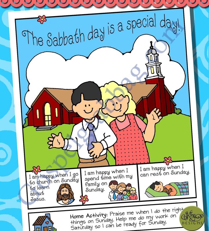 The Sabbath day is a special day! poster or coloring page (Lesson 8)