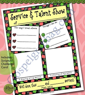 Service &amp; Talent Show planner/journal