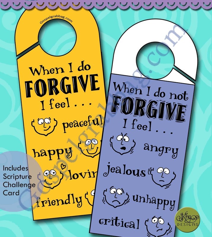 Feelings of Forgiveness fill-in-the-face doorknob hanger