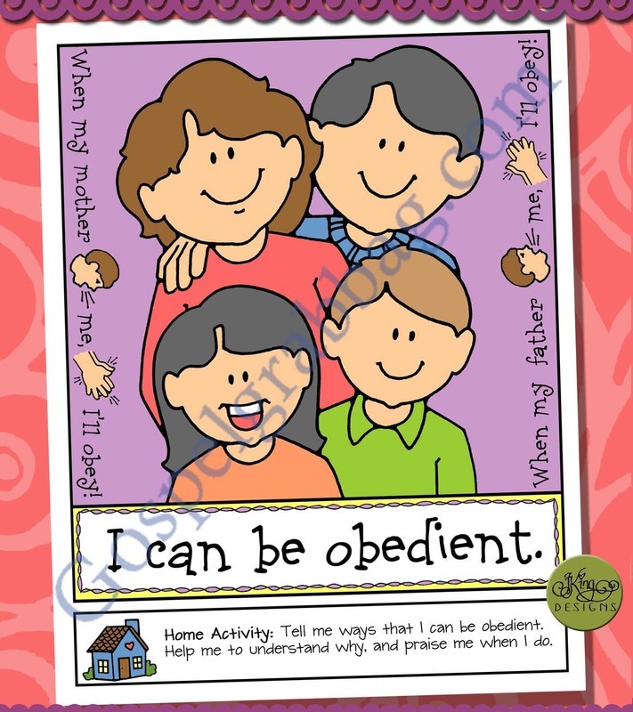 I Can Be Obedient poster or coloring page