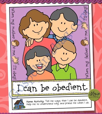 I Can Be Obedient poster or coloring page (Lesson 14)