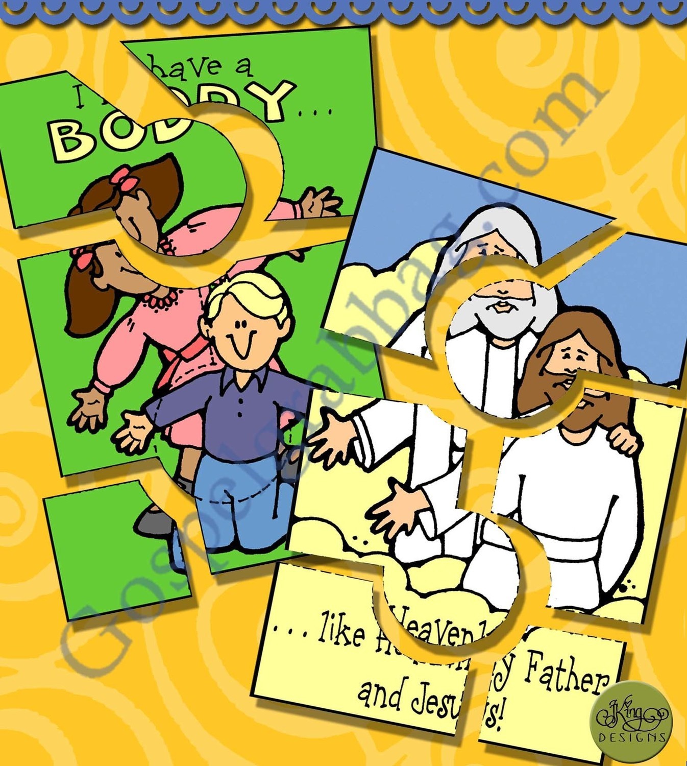 I Have a Body Like Heavenly Father and Jesus 2-sided puzzle