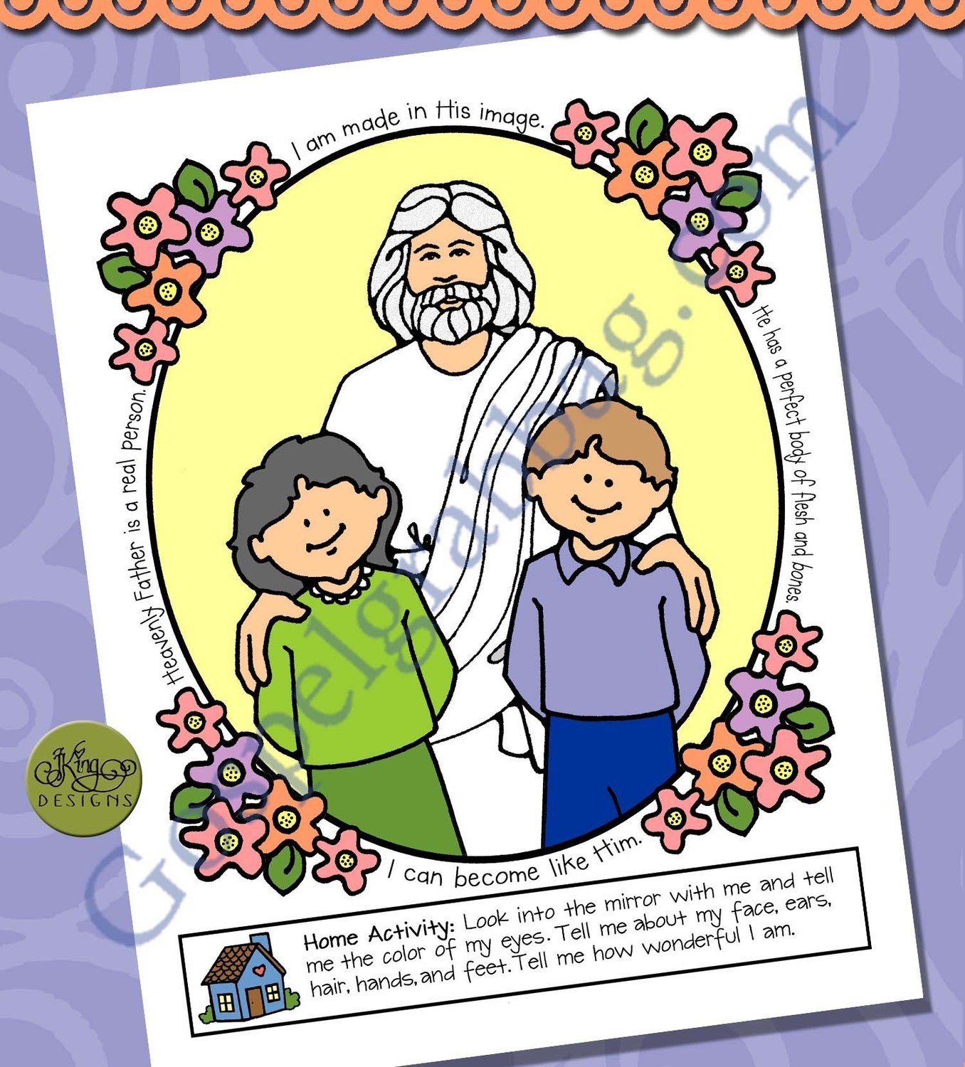 I Was Created in God&#39;s Image poster or coloring page