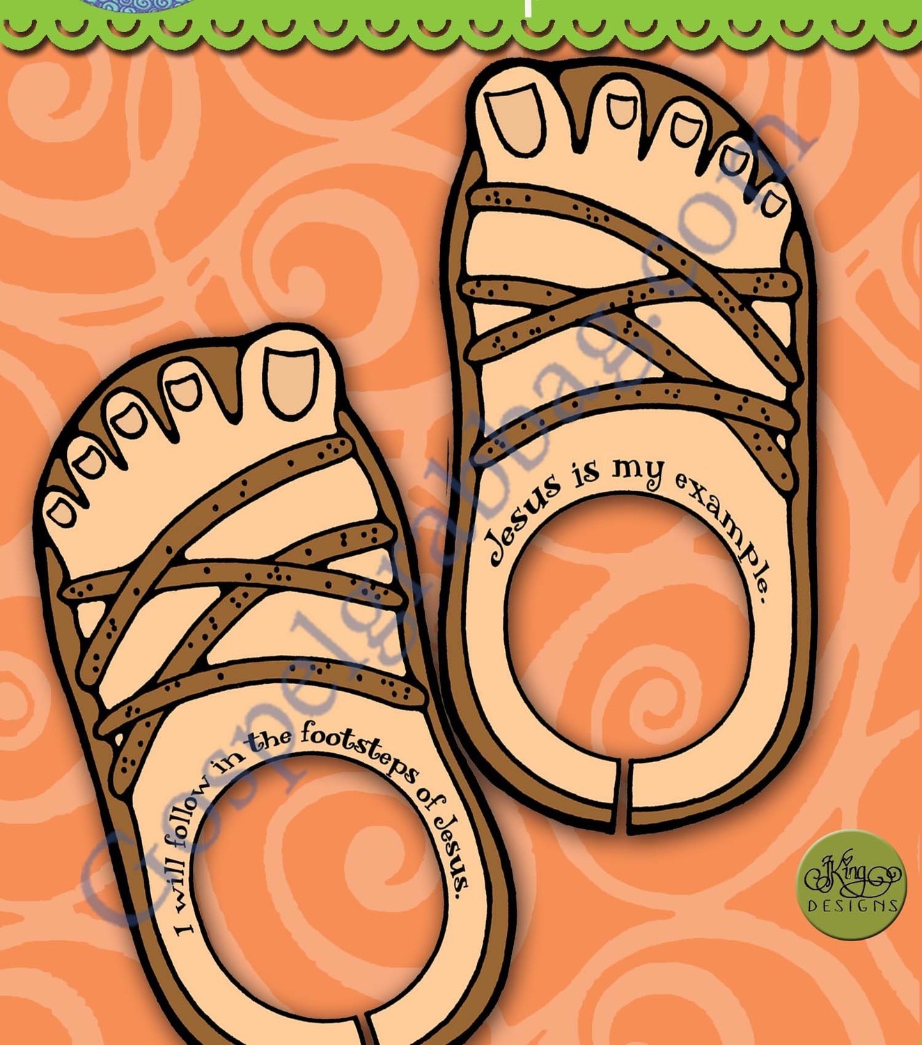 Follow in the Footsteps of Jesus example sandals