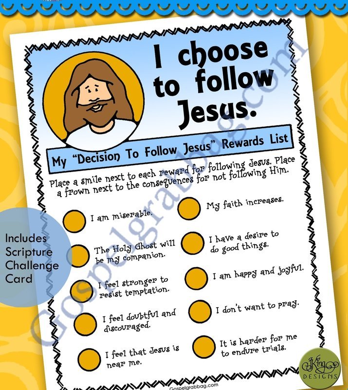 I Choose to Follow Jesus reward list