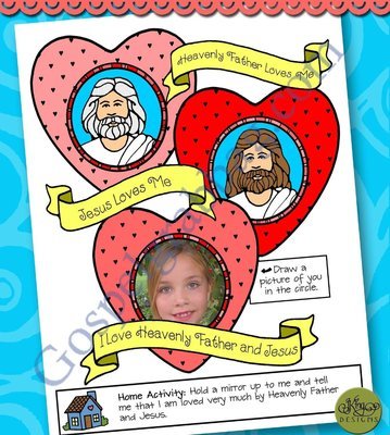 Heavenly Father and Jesus Love Me poster or coloring page (Lesson 4)