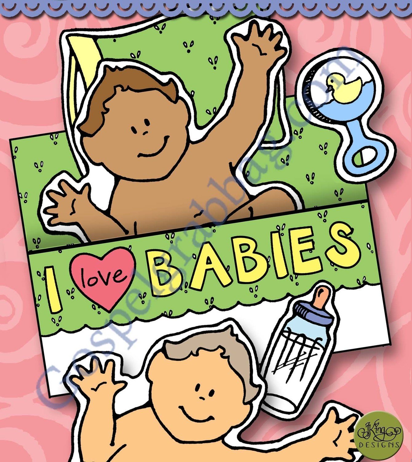 I Love Babies baby in a blanket (Lesson 5)