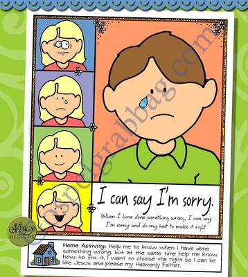 Repentance: I Can Say I'm Sorry poster or coloring page (Lesson 16)