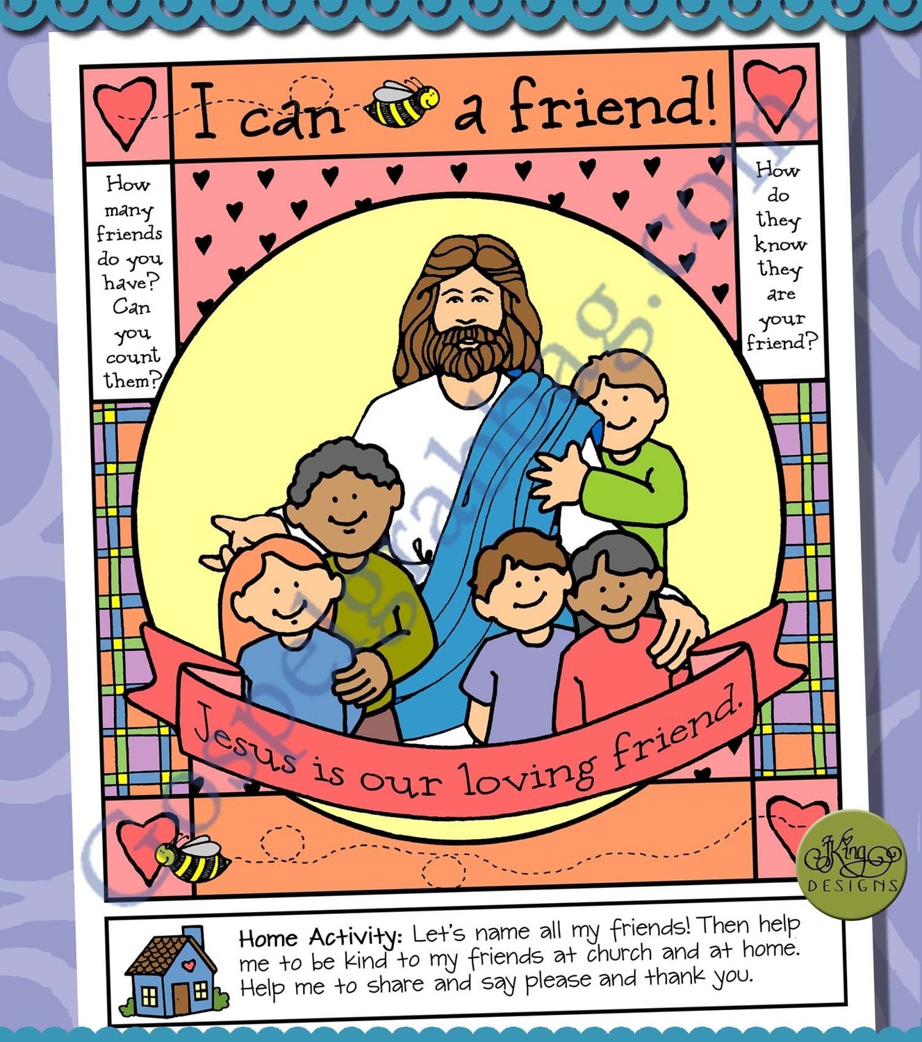 Be a Friend Like Jesus poster or coloring page