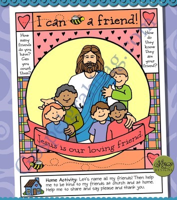 Be a Friend Like Jesus poster or coloring page (Lesson  17)