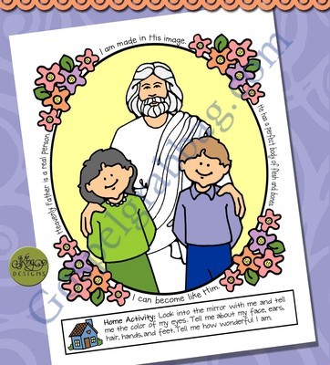 I Was Created in God's Image poster or coloring page (Lesson 9)
