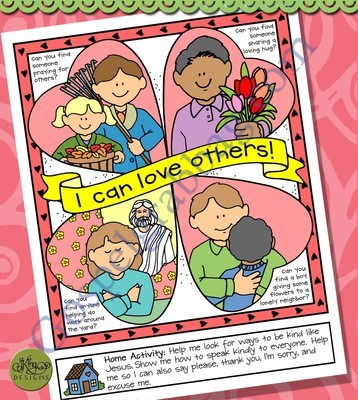 I Can Love Others poster or coloring page (Lesson 18)