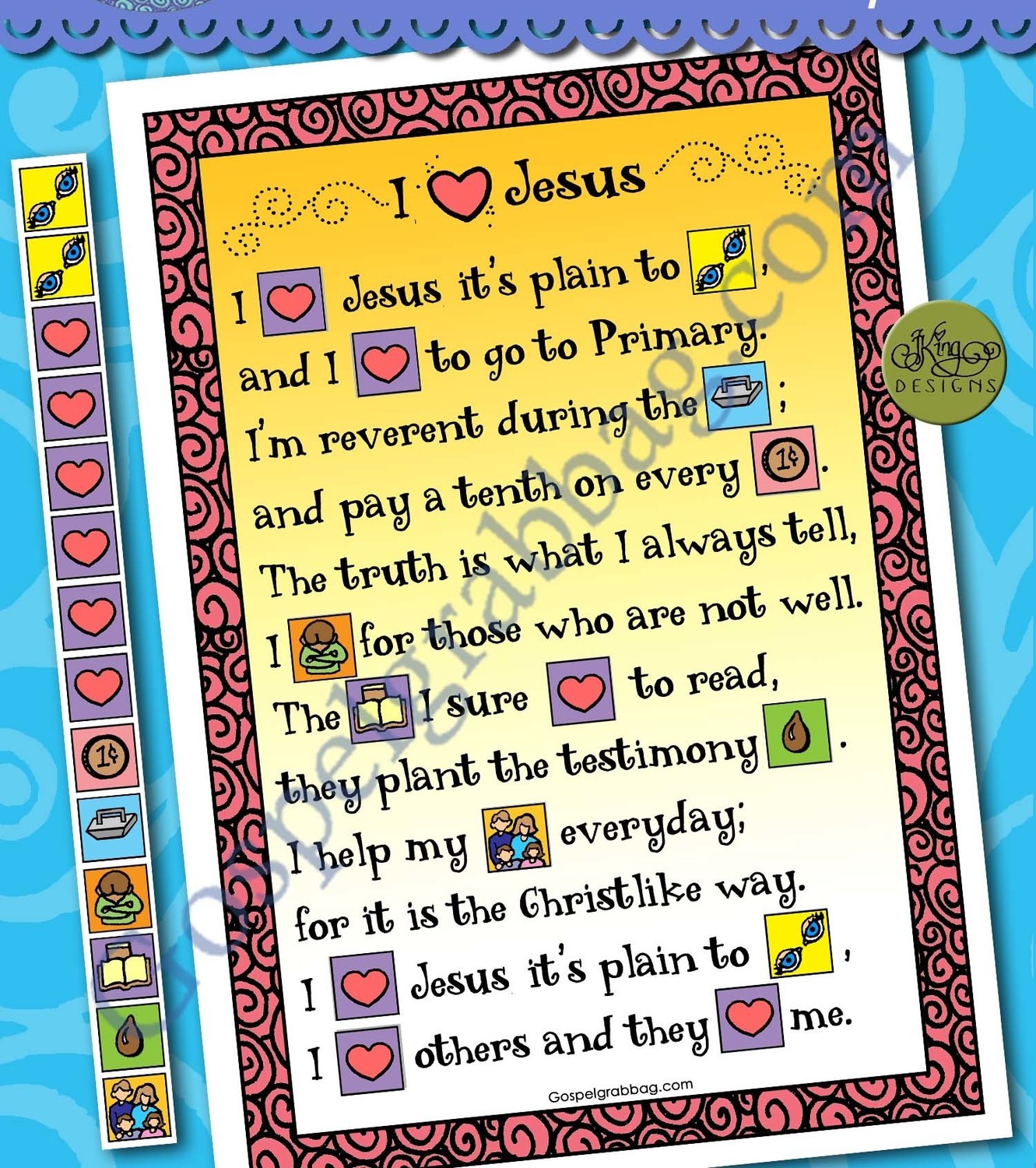 I Love Jesus word picture story I Love Jesus word picture story
