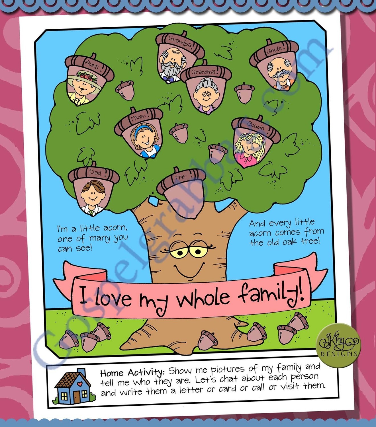 I Love My Whole Family poster or coloring page (Lesson 11)