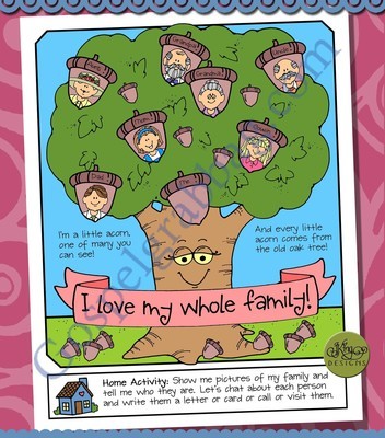 I Love My Whole Family poster or coloring page (Lesson 11)