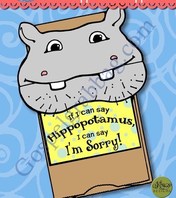 Repentance: I Can Say I'm Sorry - Hippo Sack Puppet (Lesson 16)