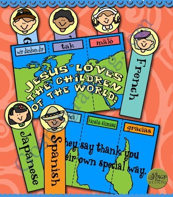 Jesus Loves the Children of the World "Thank You" people pop-ups