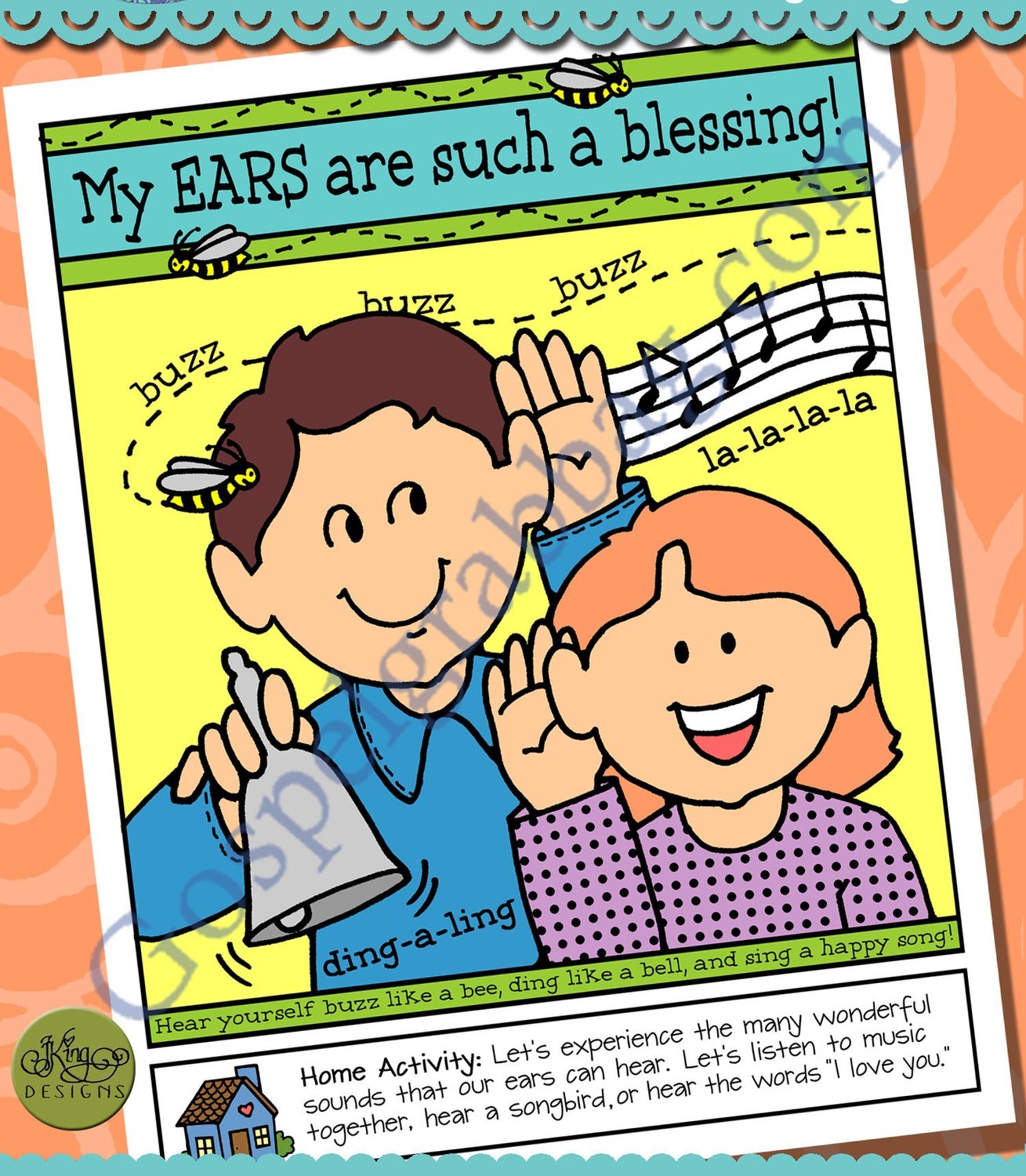 My EARS are a Blessing! poster or coloring page