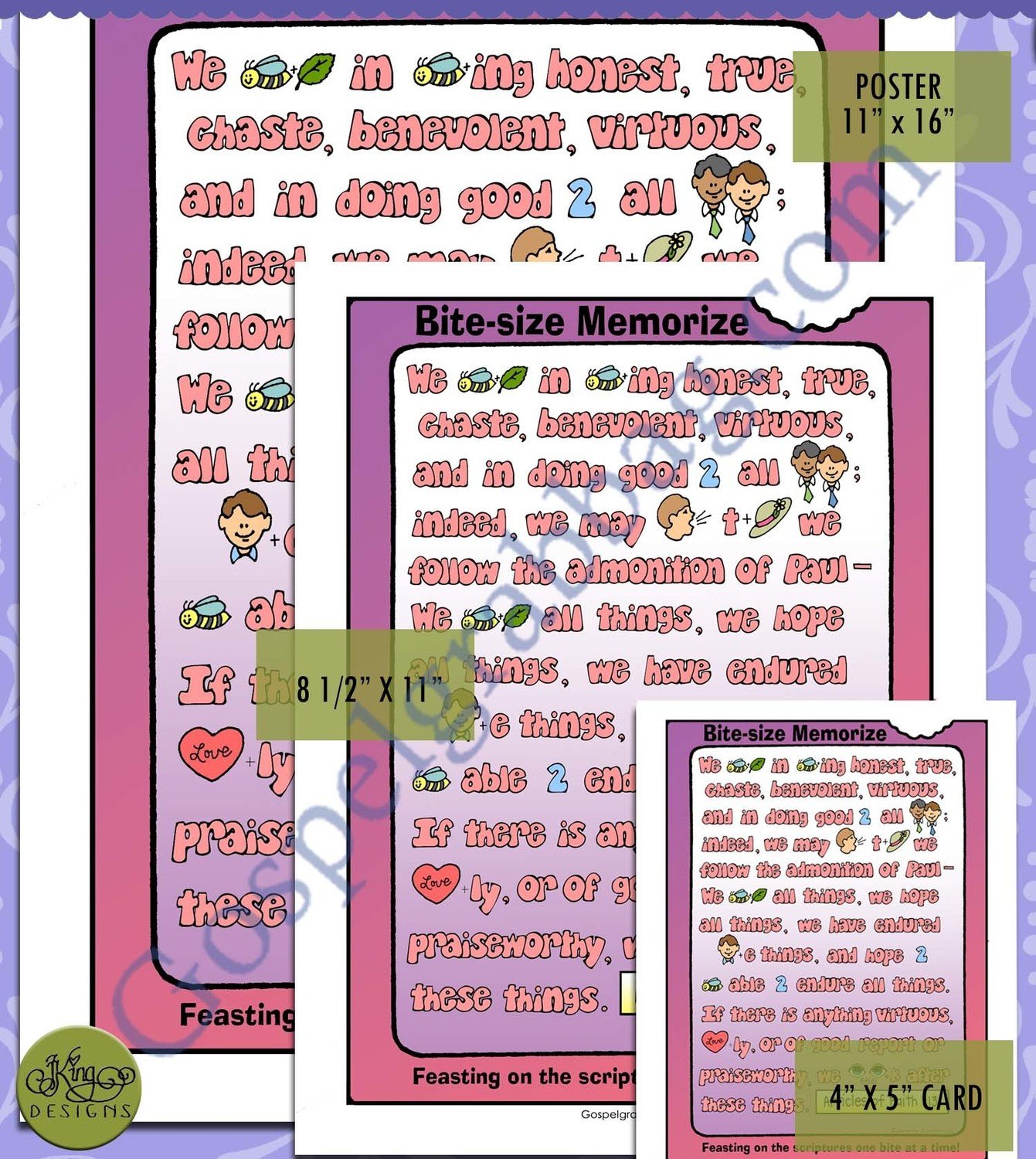 Scripture Poster: Articles of Faith 1:13 (Rebus)