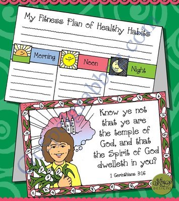 My Body is a Temple fitness plan tentcard