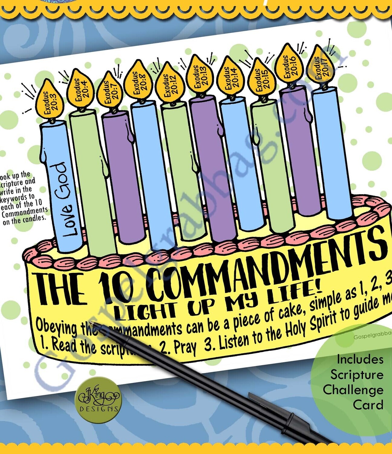 Light up My Life! 10 Commandments key-word cake