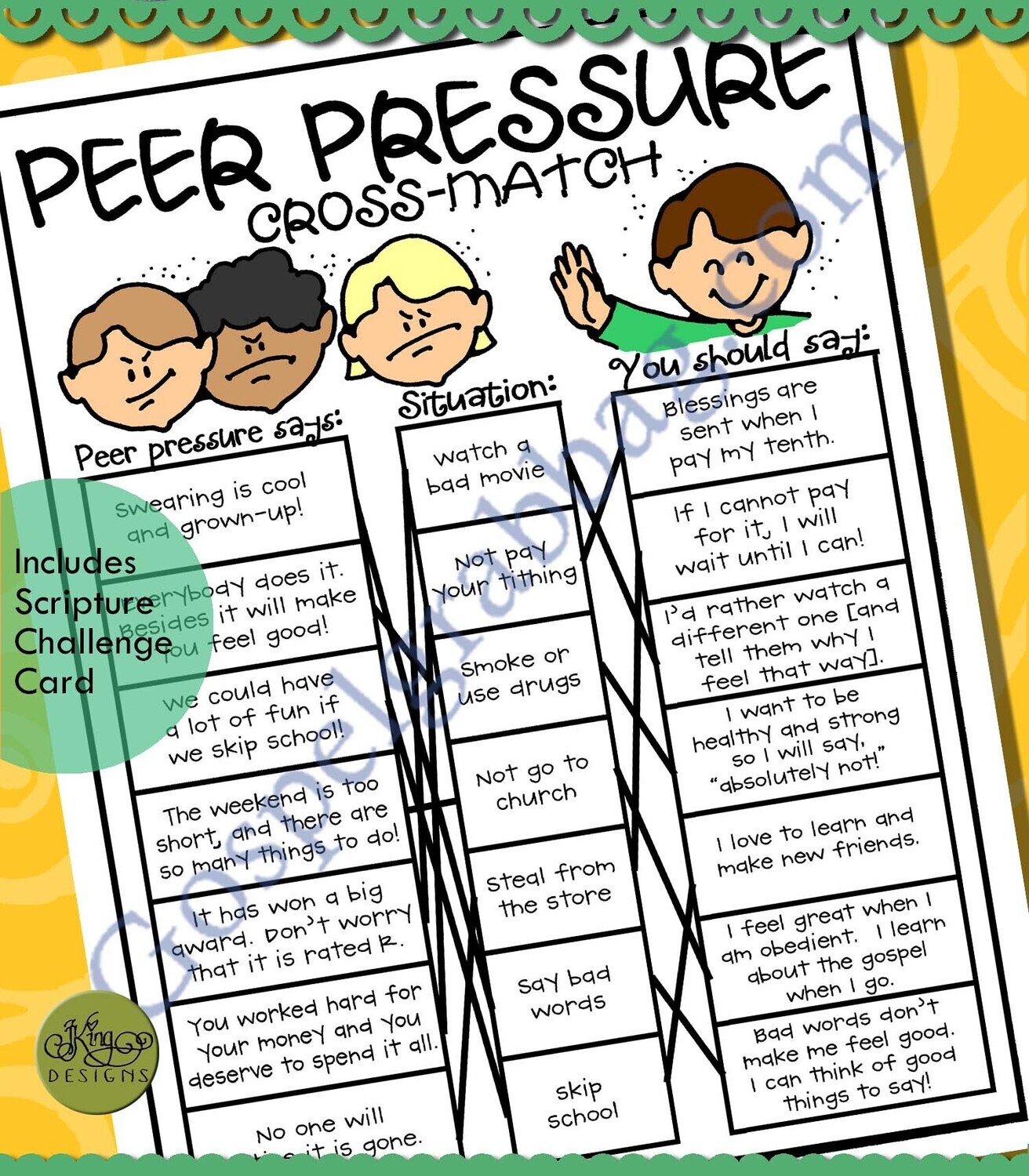 INFLUENCE Peer Pressure cross-match puzzle