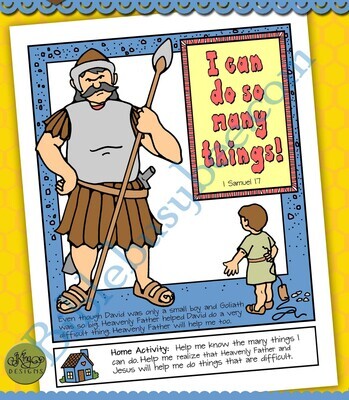 I Can Do Many Things - David and Goliath poster or coloring page
