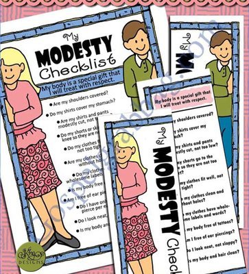 Modesty Checklist and bookmark