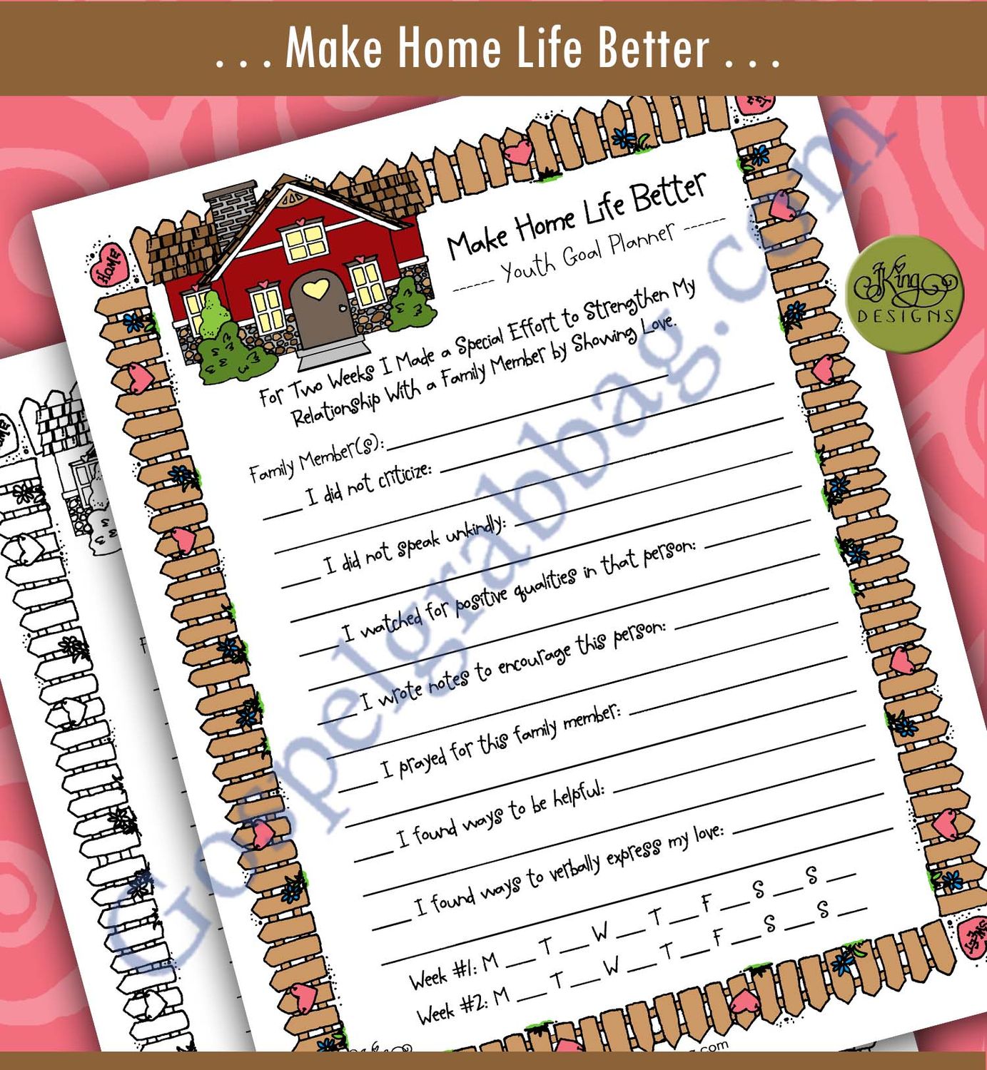 YOUTH GOAL PLANNER Make Home Life Better